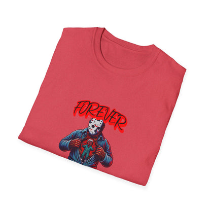 Horrorvational Forever Young Horror Fun Jason With The Mask On Voorhees Unisex Softstyle T-Shirt Friday Shirt