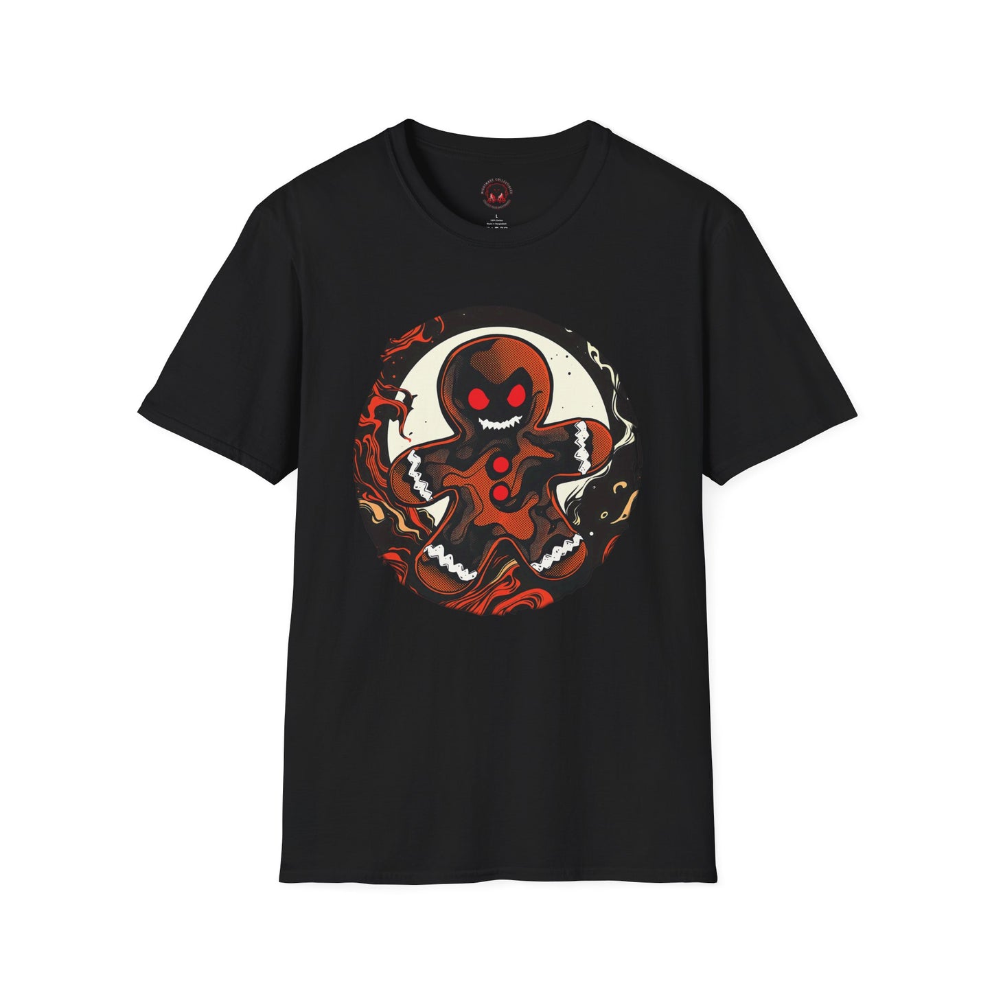Evil Gingerbread T-Shirt – Spooky Holiday Horror Cookie Design