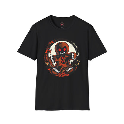 Evil Gingerbread T-Shirt – Spooky Holiday Horror Cookie Design