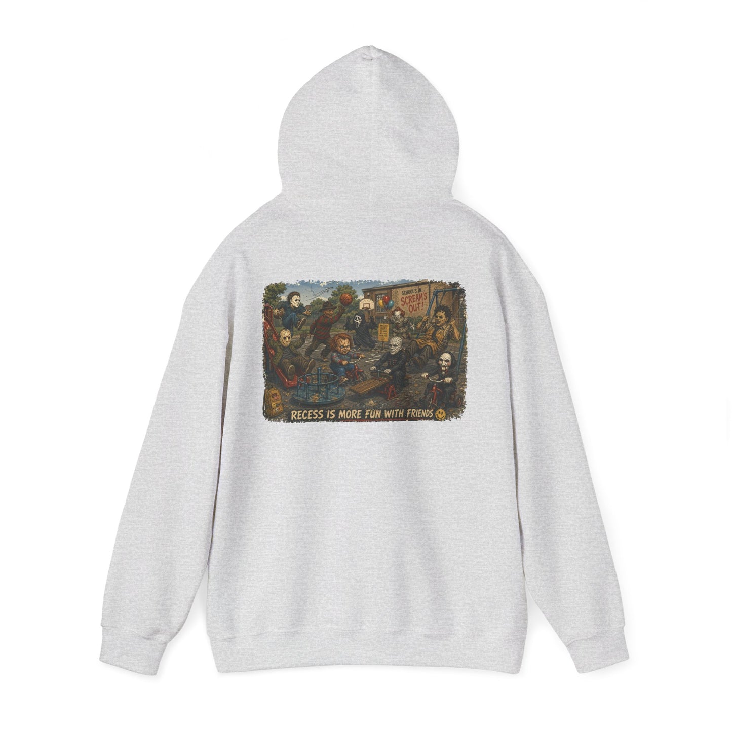 Horror Icons Illustration “Recess Is More Fun With Friends” - Hoodie