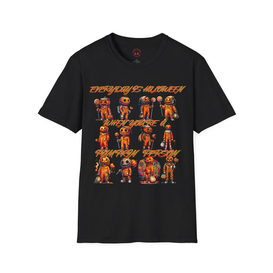 Pumpkin Person Halloween Summerween Unisex Soft style Horror Fun T-Shirt