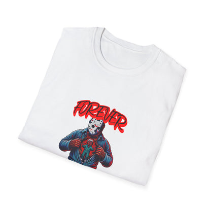 Horrorvational Forever Young Horror Fun Jason With The Mask On Voorhees Unisex Softstyle T-Shirt Friday Shirt