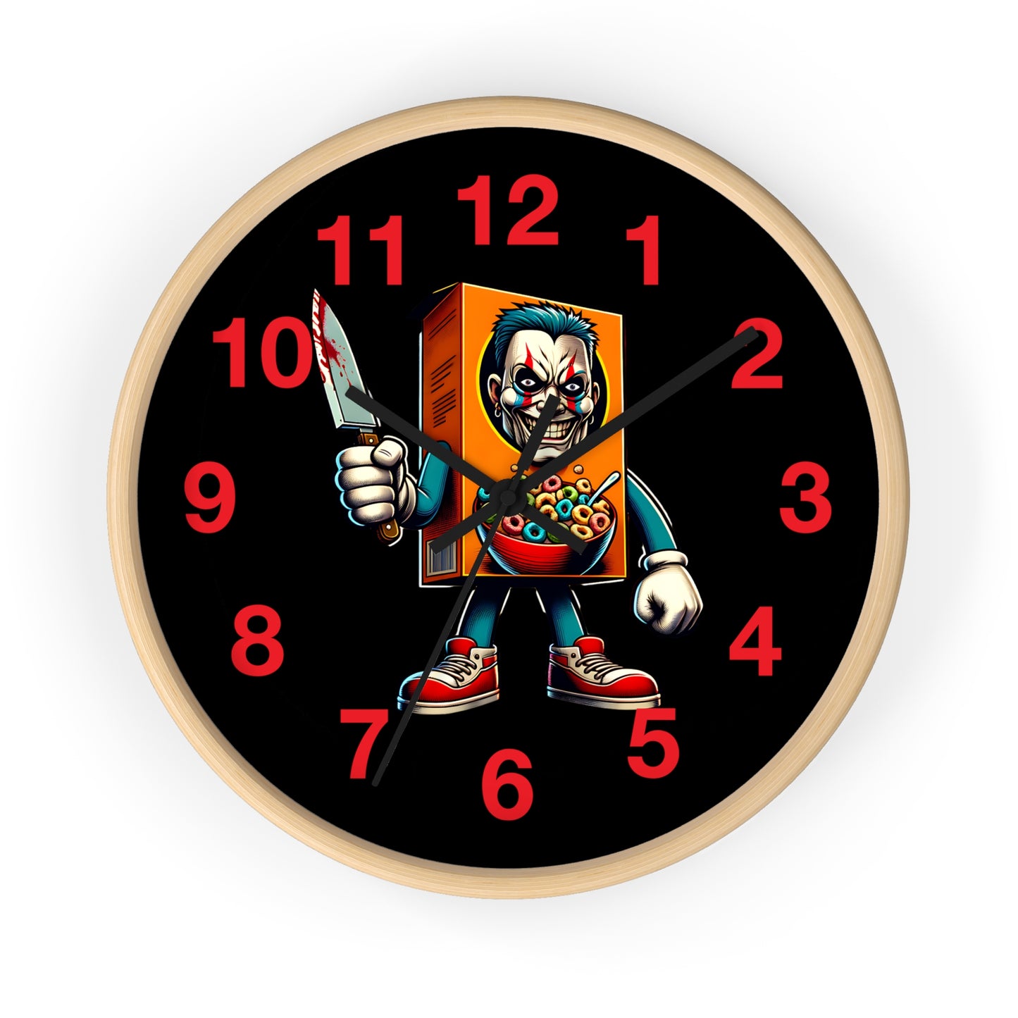 Funny Horror Wall Clock - Cereal Killer, Outside the Box Design