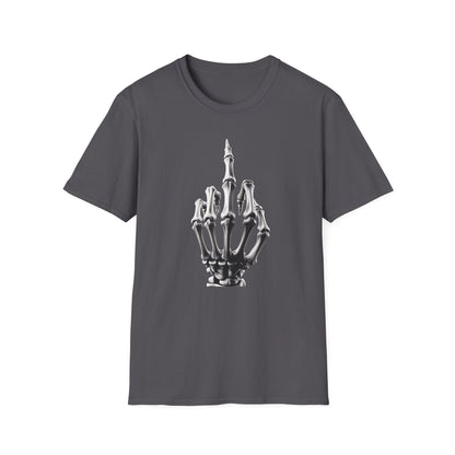 Skeleton Middle Finger T-Shirt — Edgy Gothic Graphic Tee