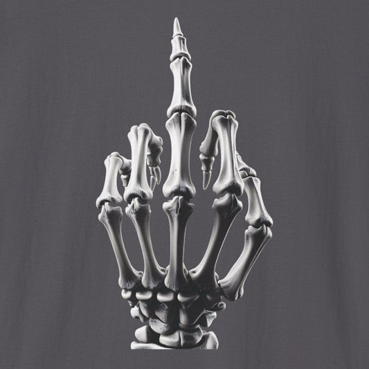 Skeleton Middle Finger T-Shirt — Edgy Gothic Graphic Tee