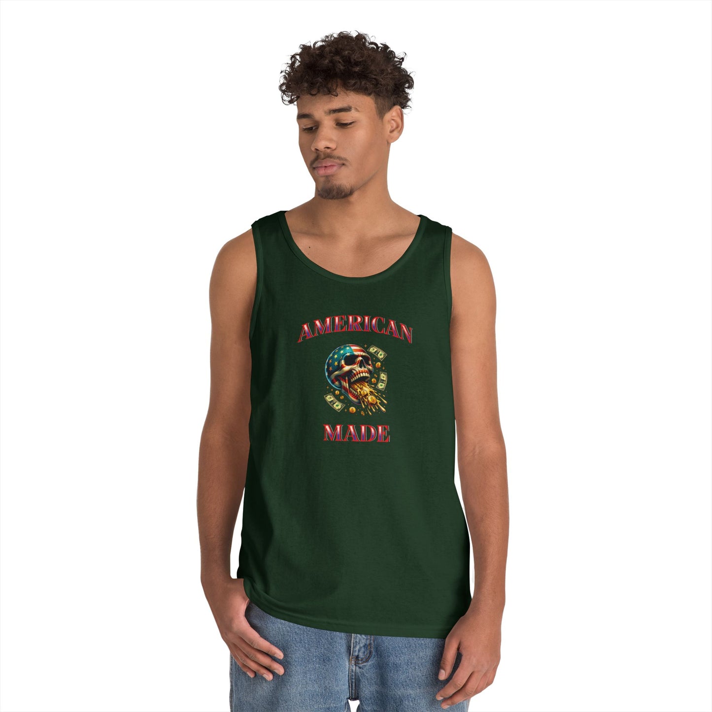 Tank Top - American Made Skull Money Design