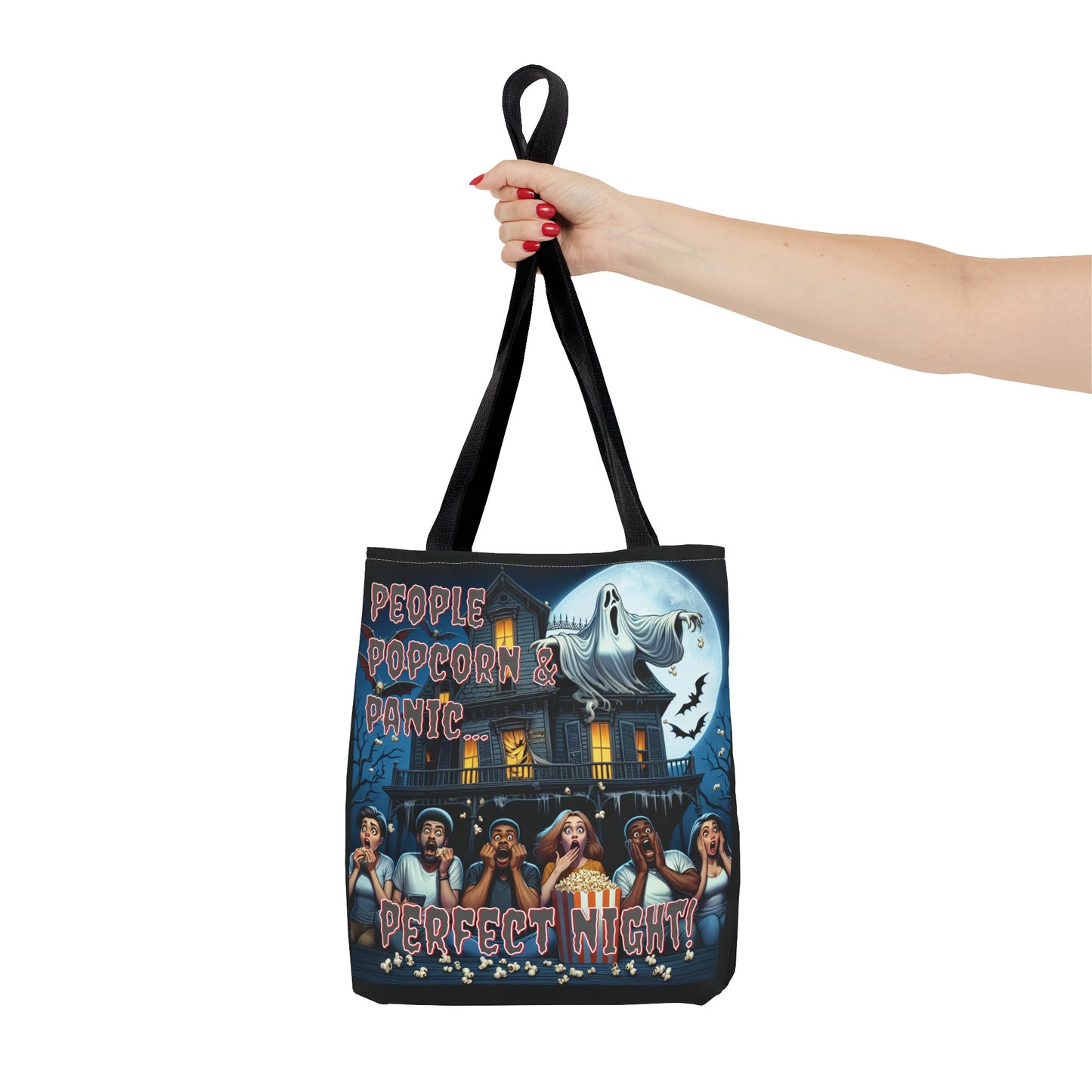 People Popcorn & Panic Perfect Night Shoulder Tote Bag (AOP)