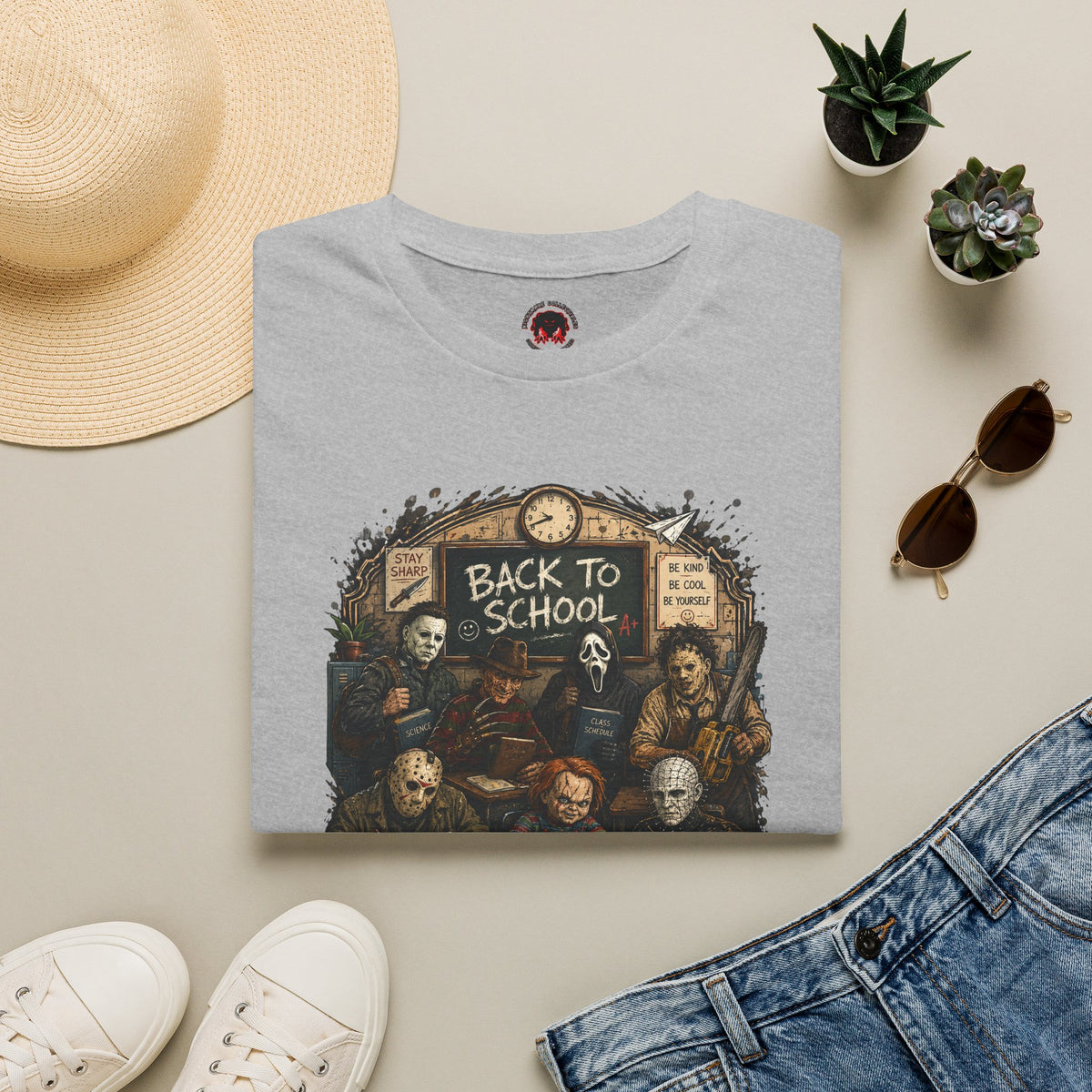 "Back to School" Horror Movie Character Class Portrait - T Shirt