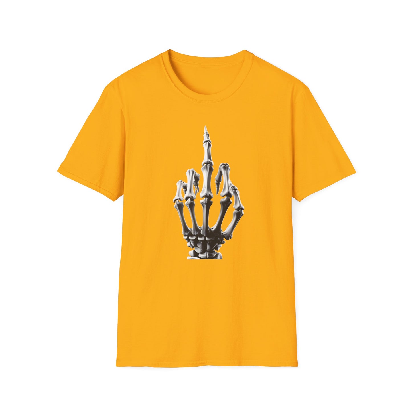 Skeleton Middle Finger T-Shirt — Edgy Gothic Graphic Tee