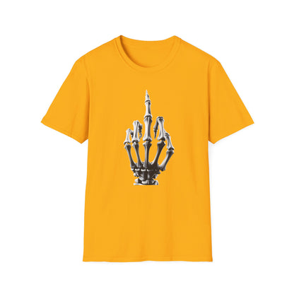 Skeleton Middle Finger T-Shirt — Edgy Gothic Graphic Tee