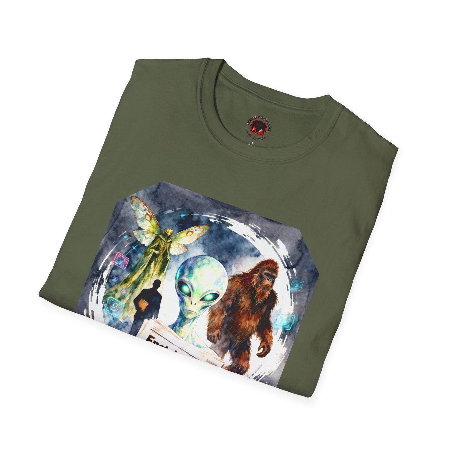 Alien Files Graphic T-Shirt — UFO, Bigfoot & Cryptid Art Tee