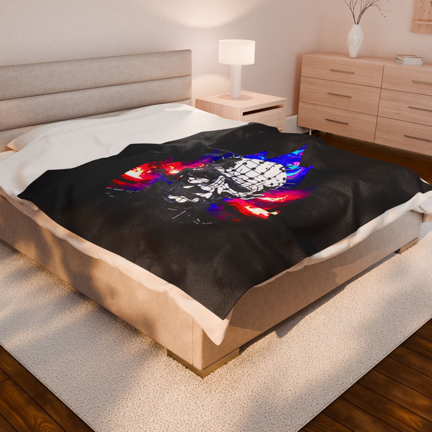 Throw Plush Blanket - Welcome To Hell Pinhead 80's Horror Fun