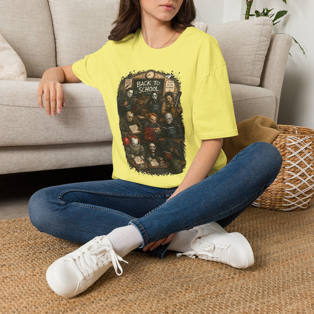 "Back to School" Horror Movie Character Class Portrait - T Shirt