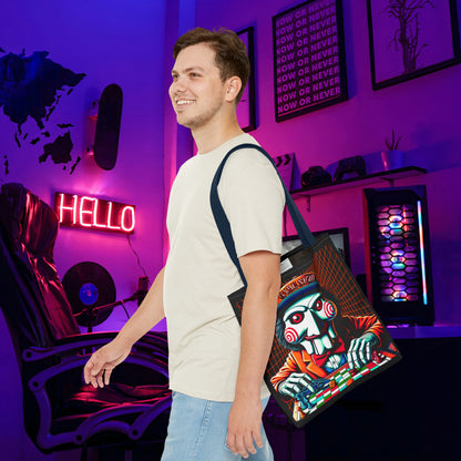 Game Night Billy Wearing A Hat The Puppet Playing Lunch Beach Gamer Carry Tote Bag (AOP) Horror Fun