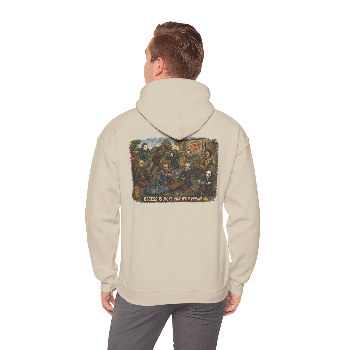 Horror Icons Illustration “Recess Is More Fun With Friends” - Hoodie