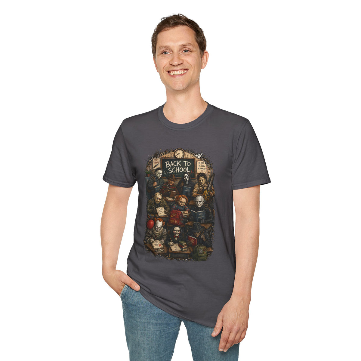 "Back to School" Horror Movie Character Class Portrait - T Shirt