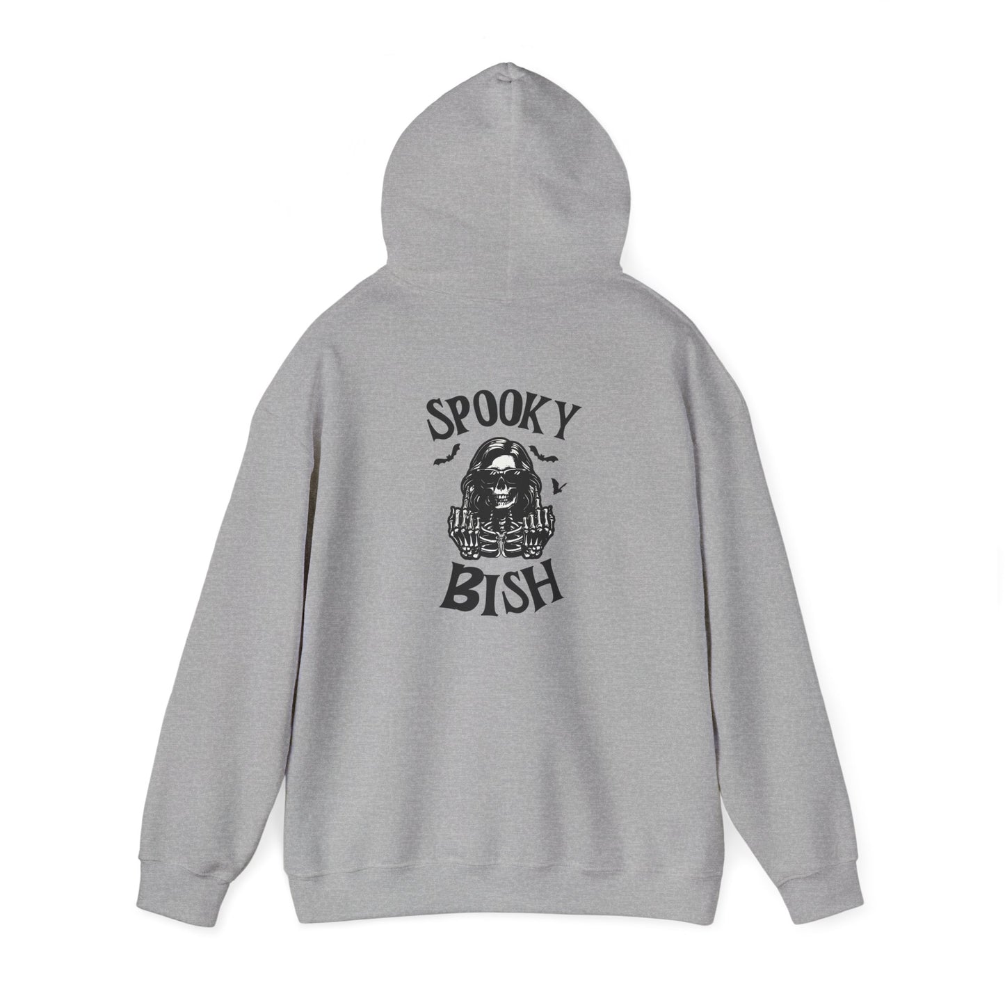 Spooky Bish Hoodie — Skeleton Finger and Sunglasses Design