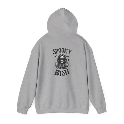 Spooky Bish Hoodie — Skeleton Finger and Sunglasses Design