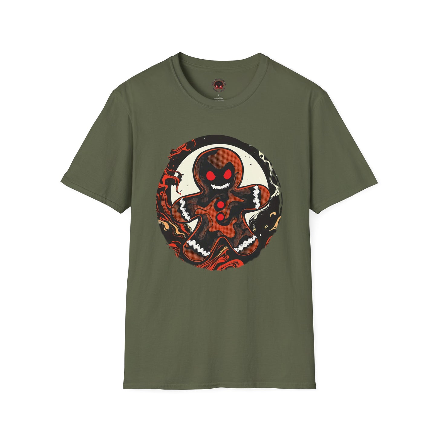 Evil Gingerbread T-Shirt – Spooky Holiday Horror Cookie Design