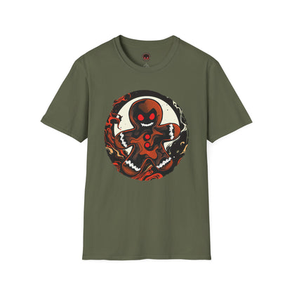 Evil Gingerbread T-Shirt – Spooky Holiday Horror Cookie Design