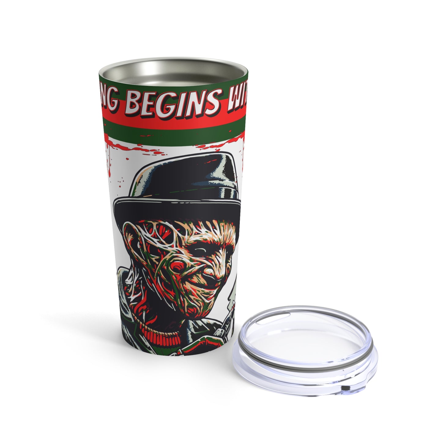 Everything Begins With An Idea Tumbler 20oz Bloody Horror Fun Cup