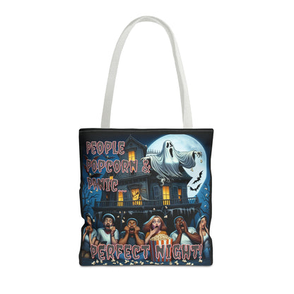 People Popcorn & Panic Perfect Night Shoulder Tote Bag (AOP)