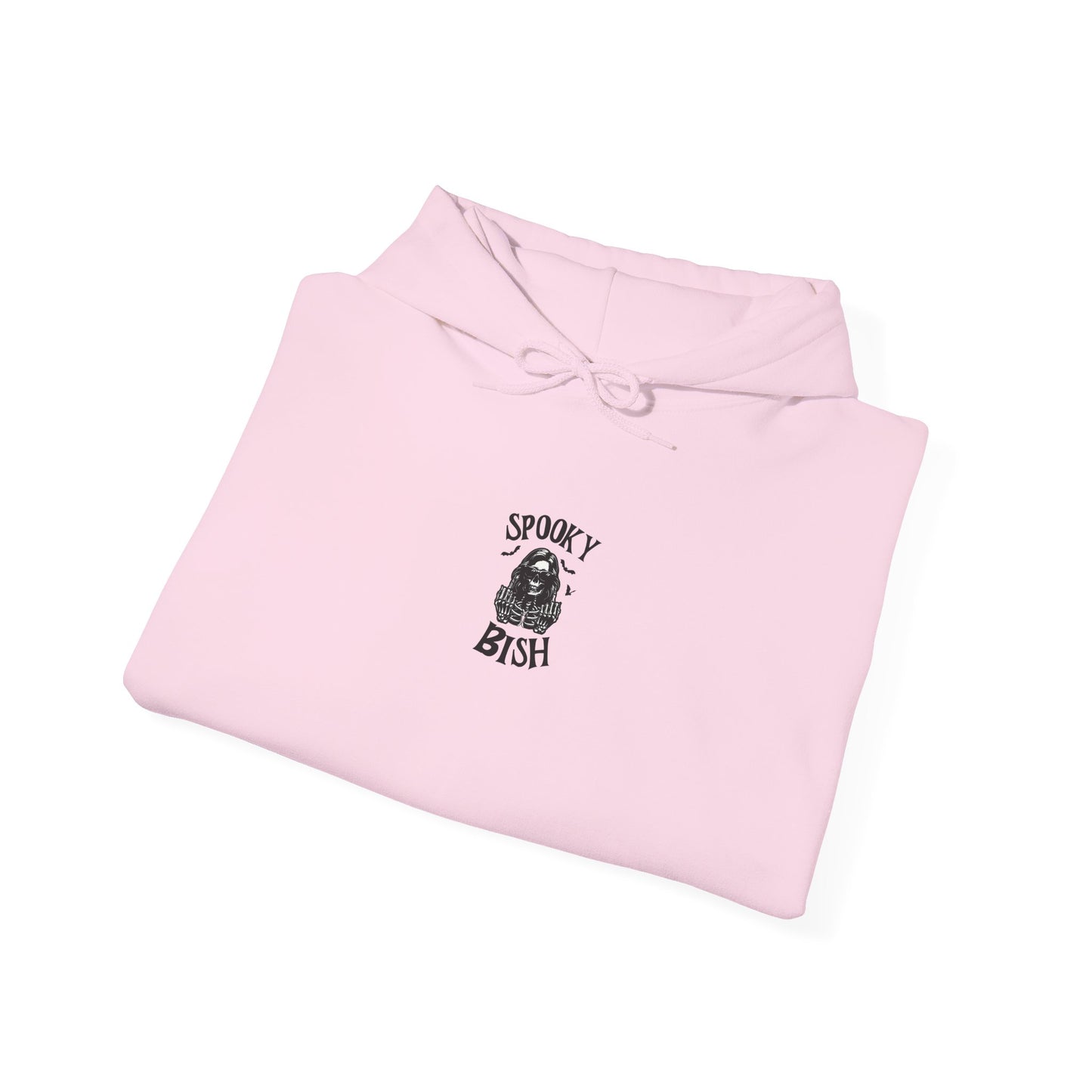 Spooky Bish Hoodie — Skeleton Finger and Sunglasses Design