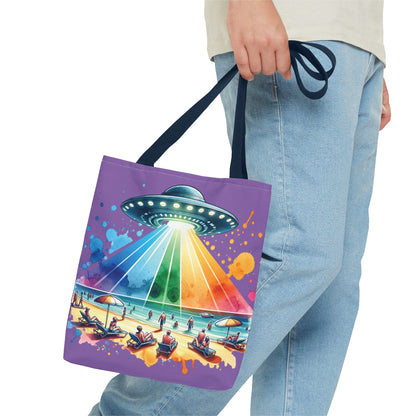 Summerween UFO Beach Day Shoulder Tote Bag (AOP) 3 Sizes