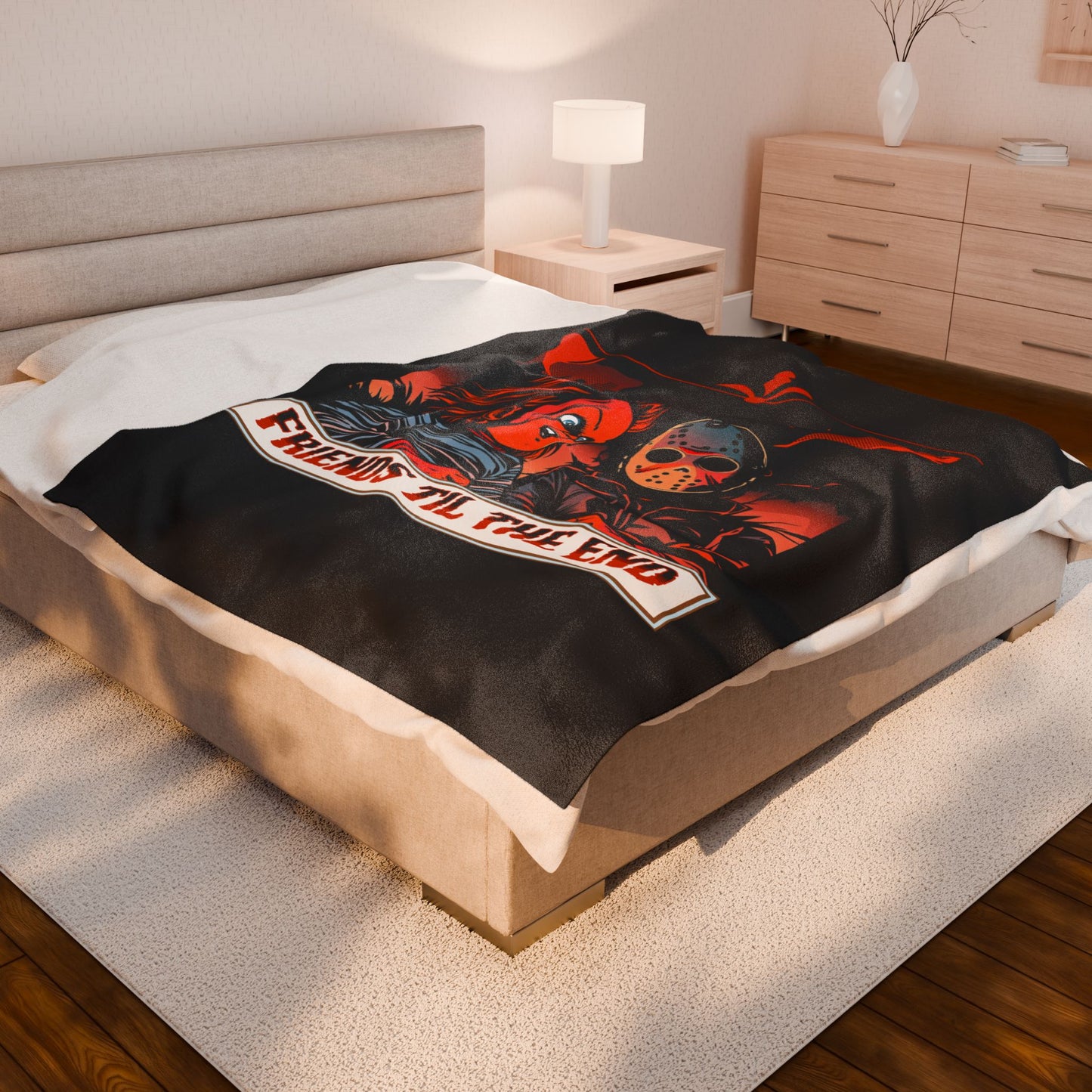 Friends Til The End Plush Blanket — Horror Movie Chucky & Jason Throw
