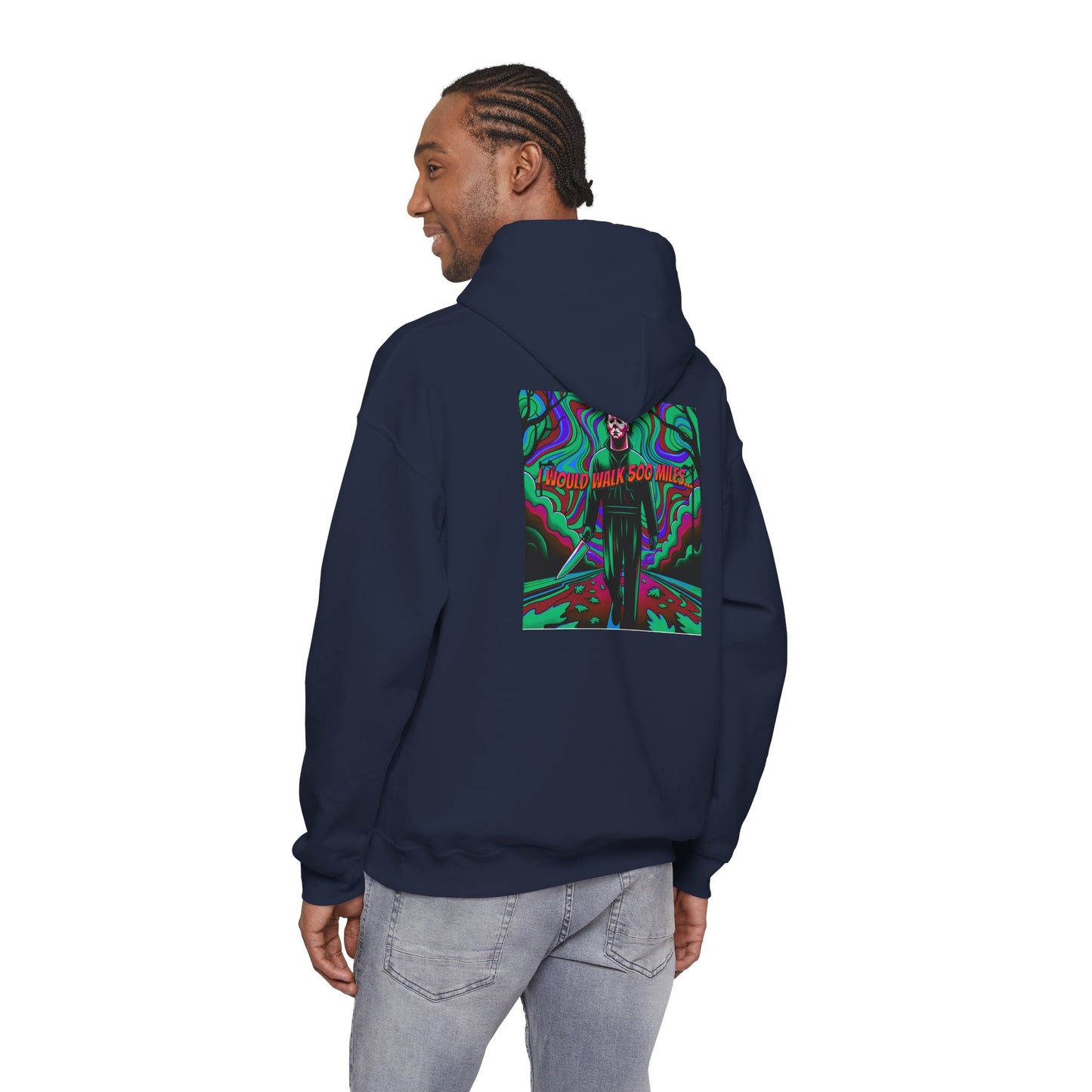 Psychedelic Road Trip Michael Hoodie – "Would Walk 500 Miles" Graphic Pullover