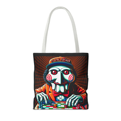 Game Night Billy Wearing A Hat The Puppet Playing Lunch Beach Gamer Carry Tote Bag (AOP) Horror Fun