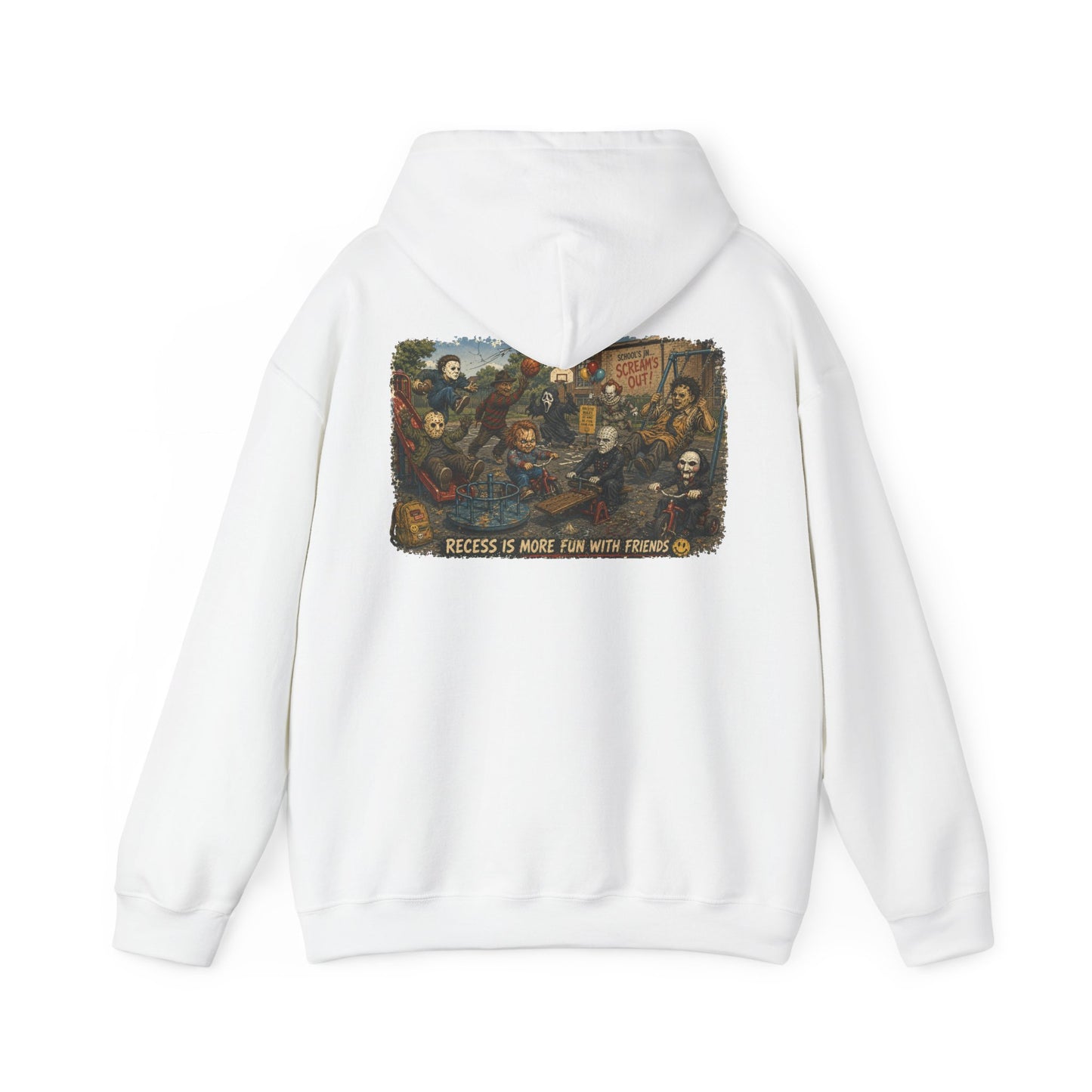 Horror Icons Illustration “Recess Is More Fun With Friends” - Hoodie