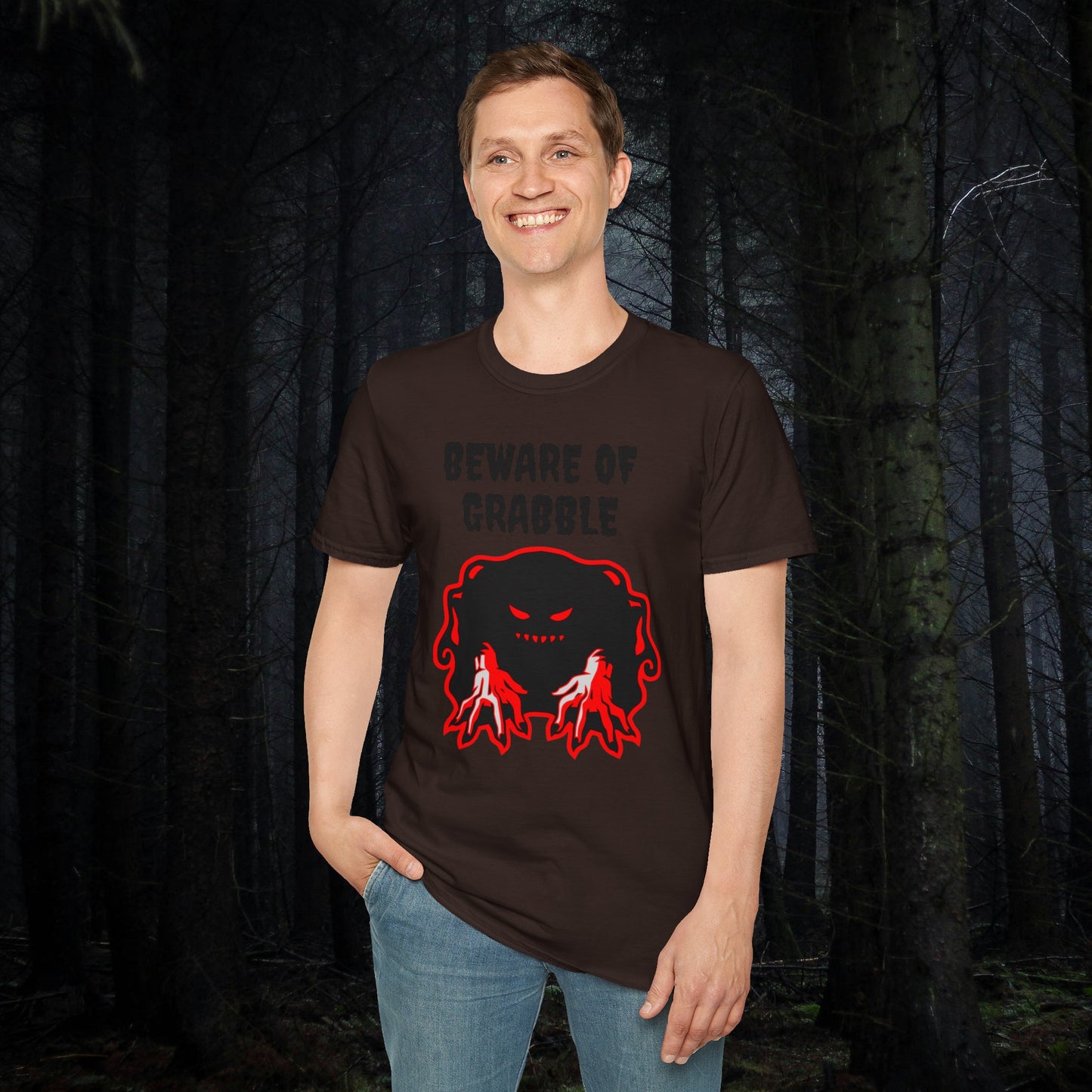 Nightmare Collectibles Beware Of Grabble Unisex Softstyle T-Shirt Horror Fun Shirt