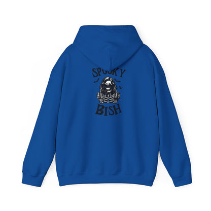 Spooky Bish Hoodie — Skeleton Finger and Sunglasses Design