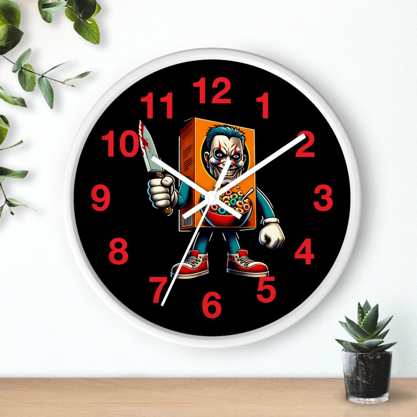 Funny Horror Wall Clock - Cereal Killer, Outside the Box Design