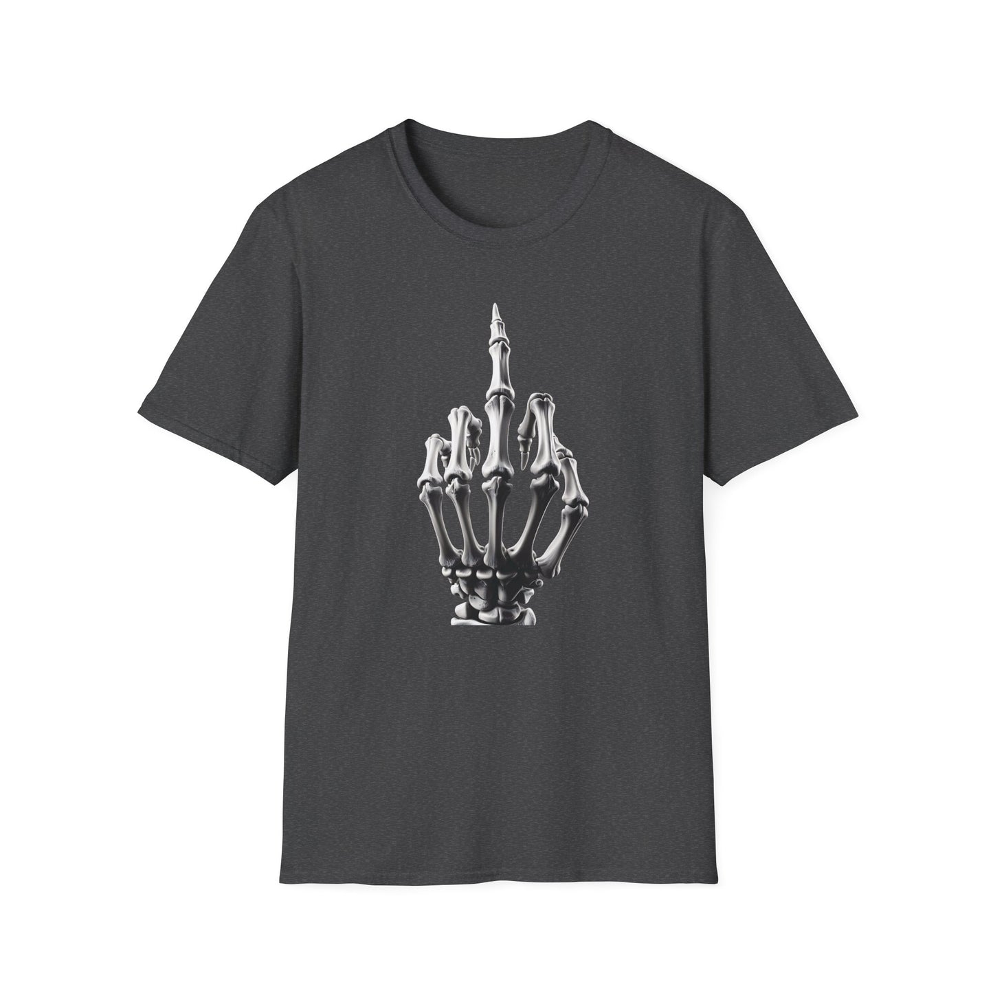 Skeleton Middle Finger T-Shirt — Edgy Gothic Graphic Tee