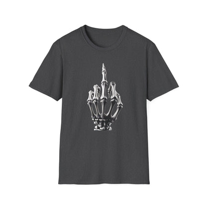 Skeleton Middle Finger T-Shirt — Edgy Gothic Graphic Tee