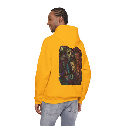 Horror Icons Hoodie — Vintage Slasher Collage Sweatshirt