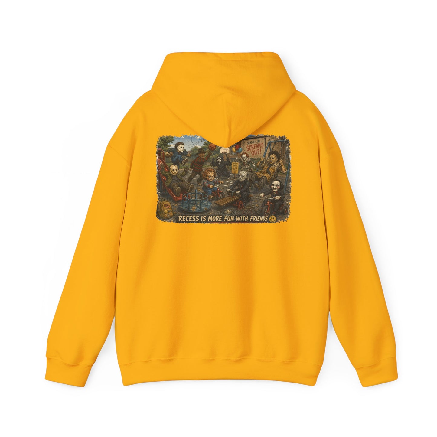 Horror Icons Illustration “Recess Is More Fun With Friends” - Hoodie