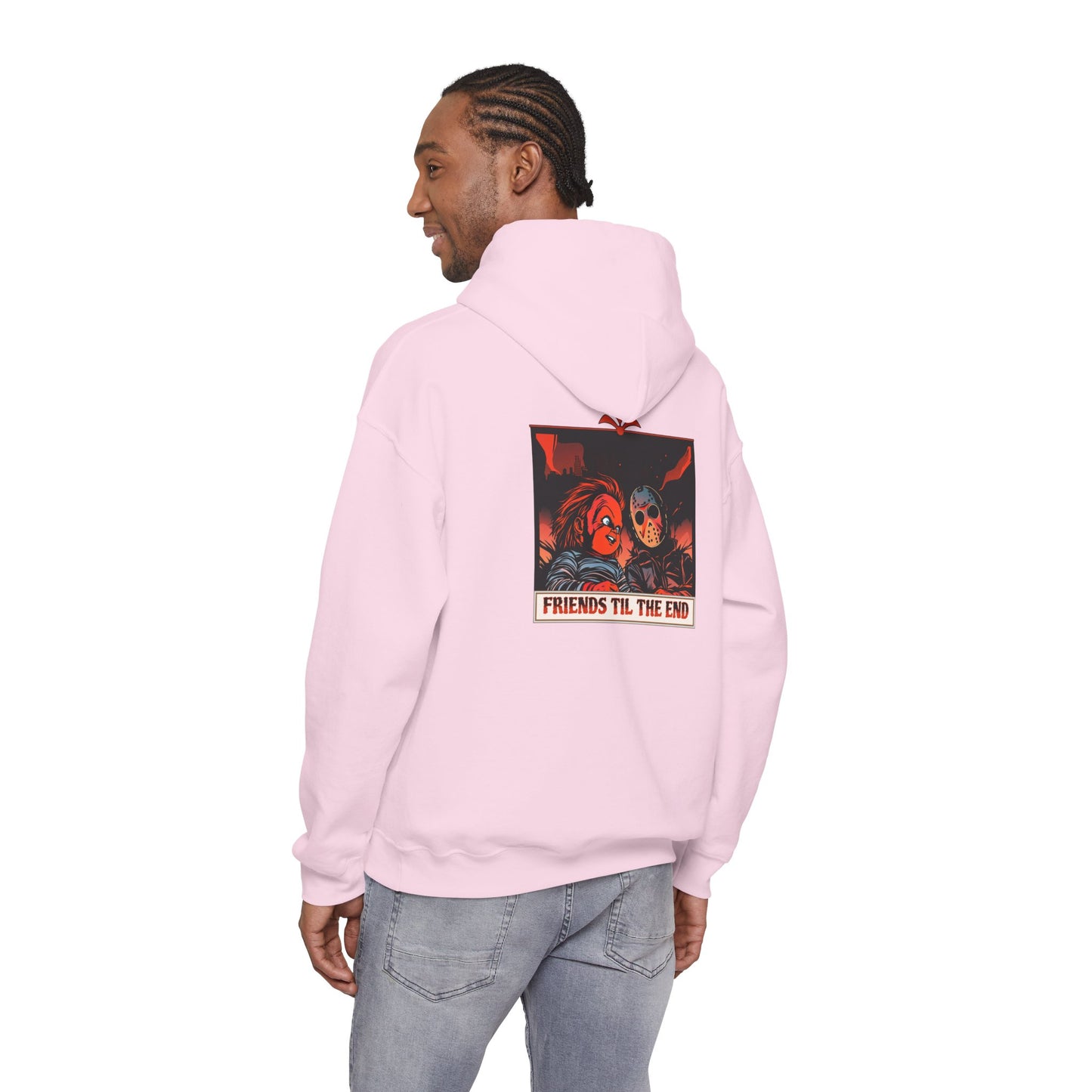 Hoodie - Friends Til The End Horror Movie Icon Friends Graphic Hoodie