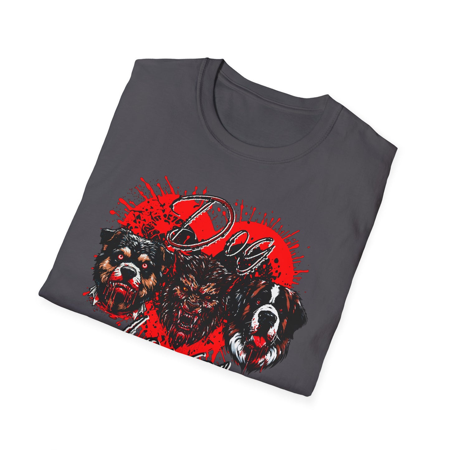Dog Lover Hounds Of Hell Bloody heart Horror Fun Unisex Softstyle T-Shirt Animal Dark Humor Shirt