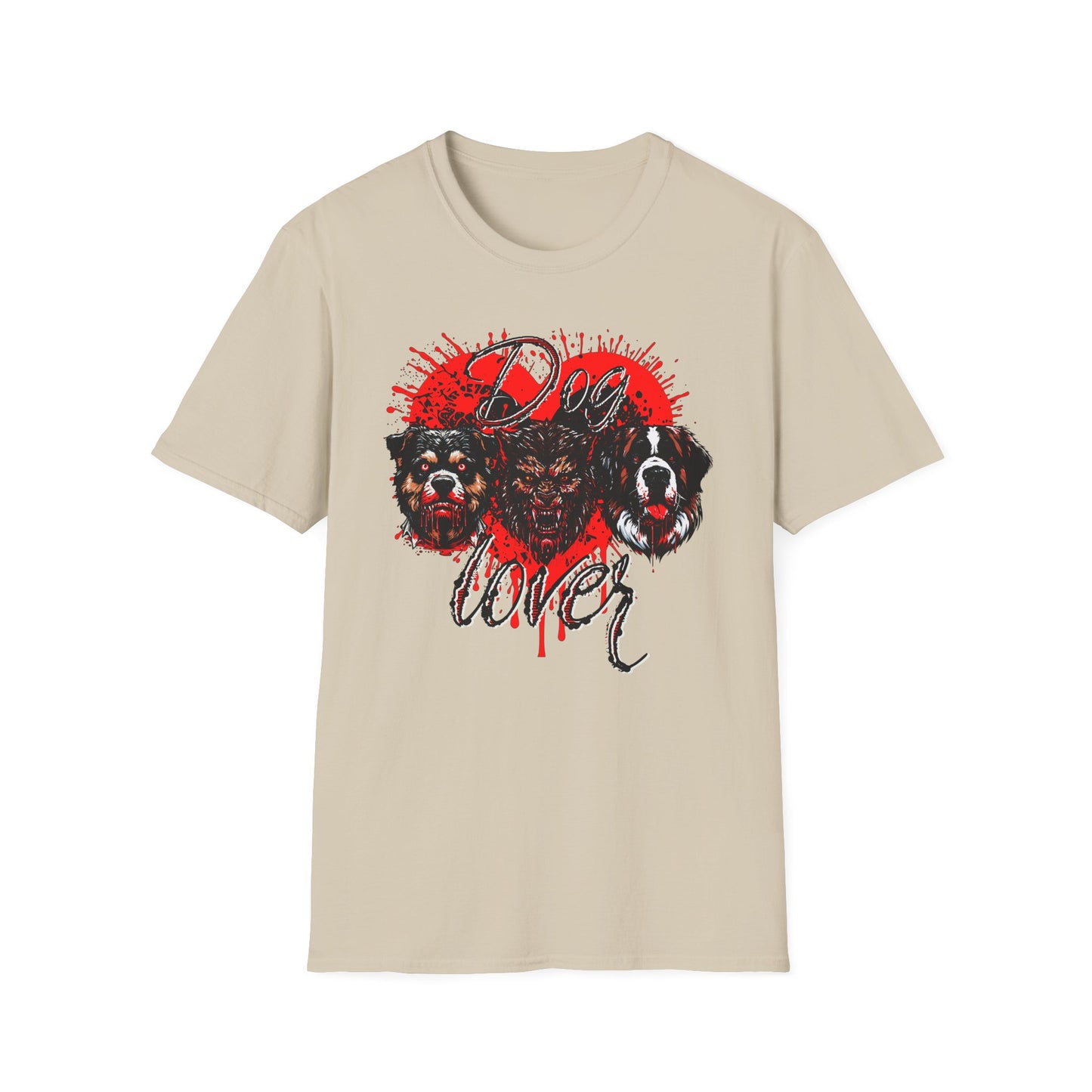 Dog Lover Hounds Of Hell Bloody heart Horror Fun Unisex Softstyle T-Shirt Animal Dark Humor Shirt