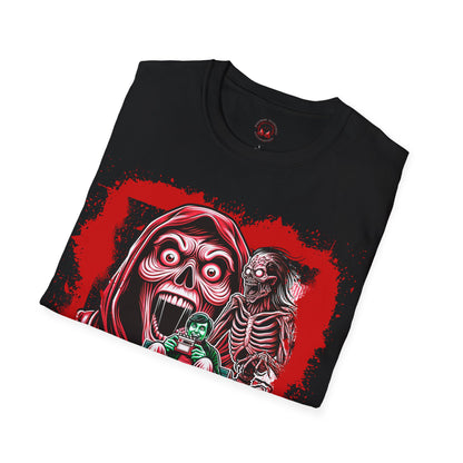 Horror Addict Creepy Skull Bloody Unisex Soft style T-Shirt Mens Womens