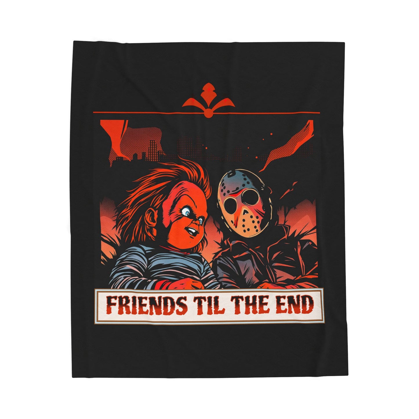 Friends Til The End Plush Blanket — Horror Movie Chucky & Jason Throw