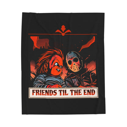 Friends Til The End Plush Blanket — Horror Movie Chucky & Jason Throw