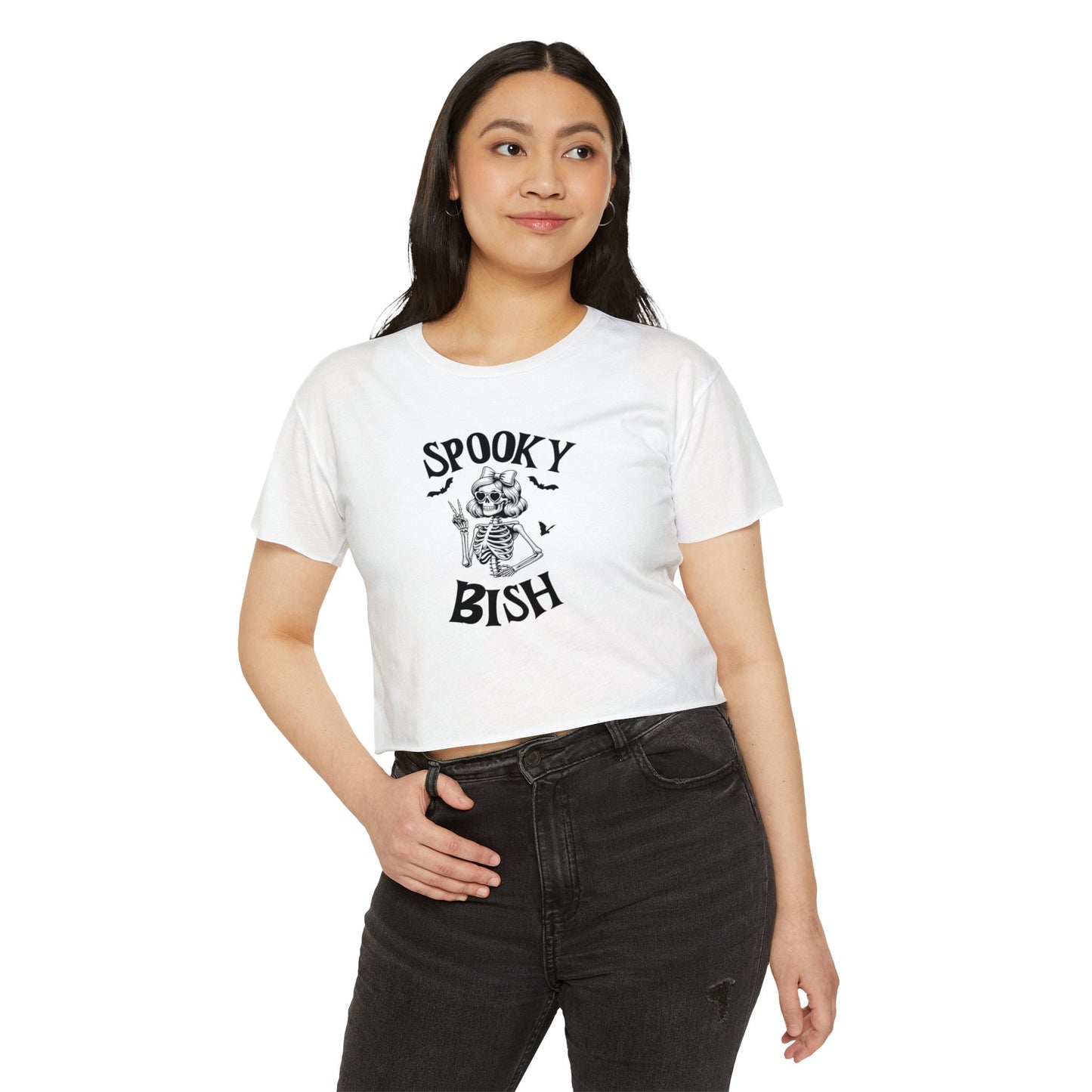 Spooky BISH Women's Festival Crop Top - Halloween Graphic Tee