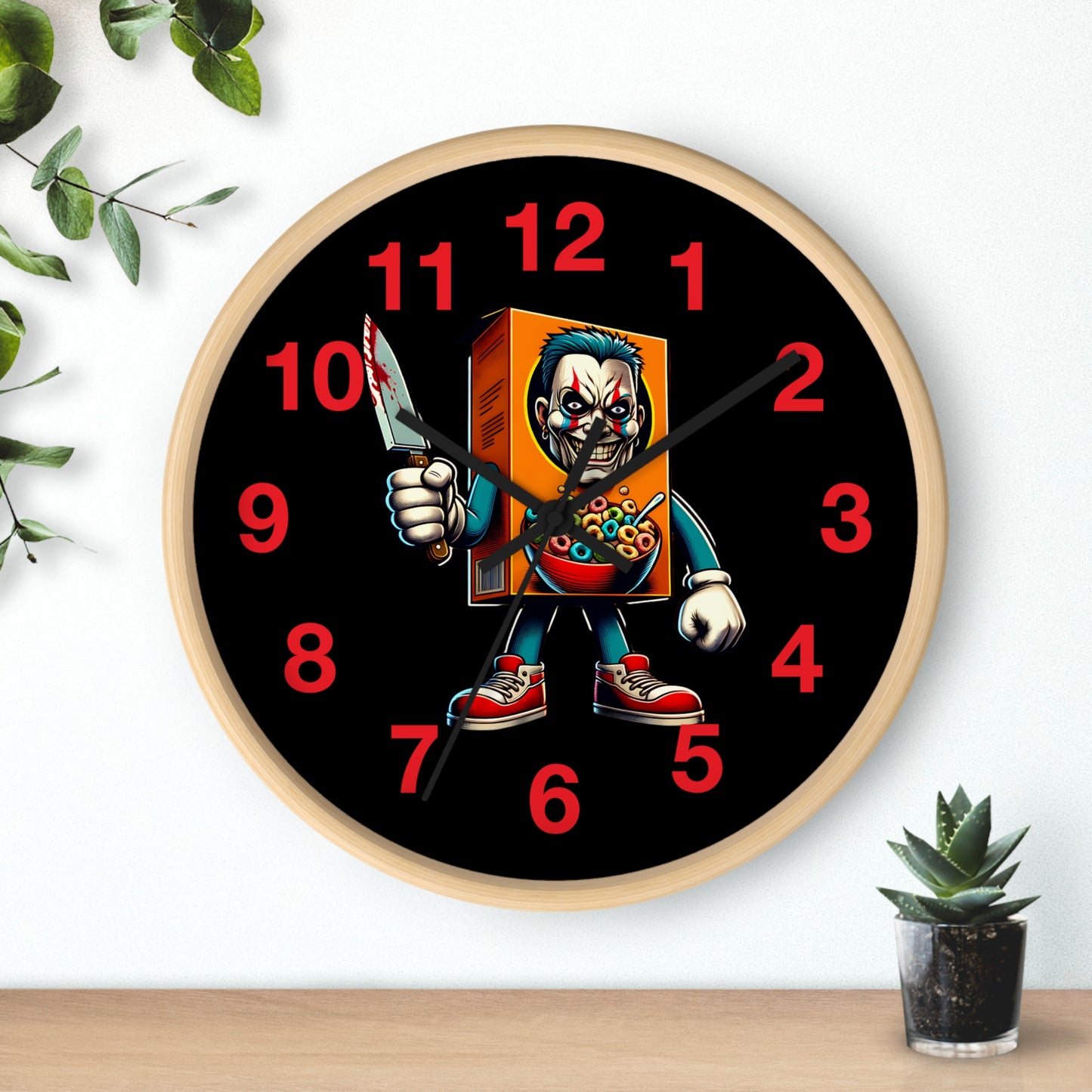 Funny Horror Wall Clock - Cereal Killer, Outside the Box Design