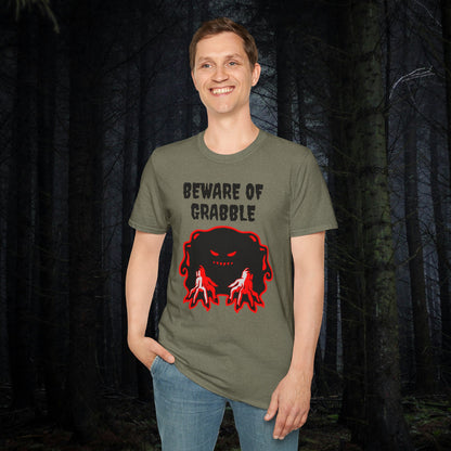 Nightmare Collectibles Beware Of Grabble Unisex Softstyle T-Shirt Horror Fun Shirt