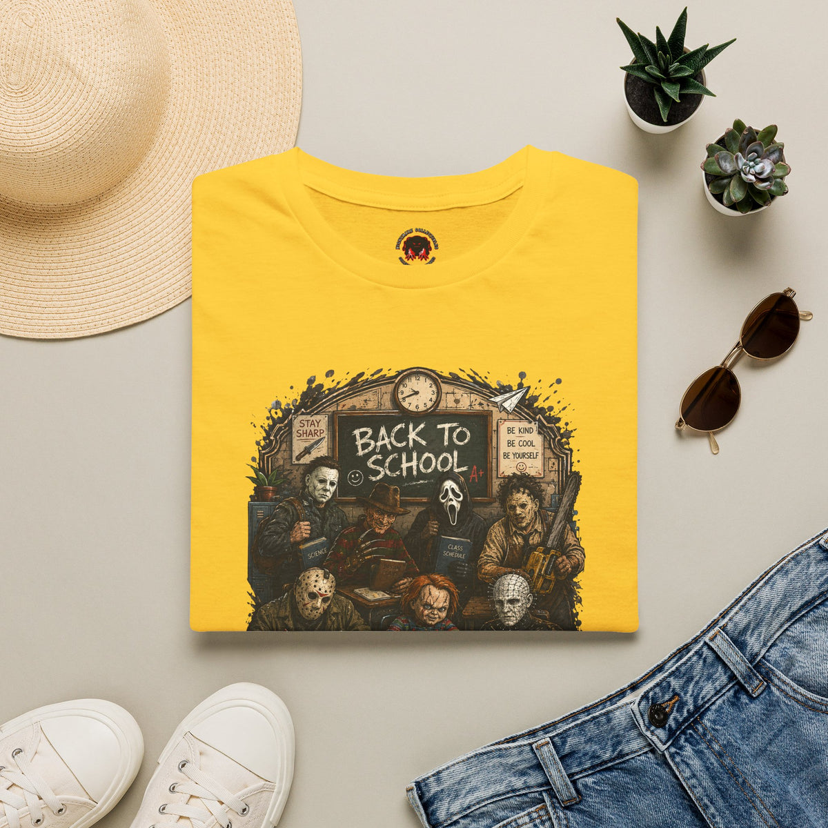 "Back to School" Horror Movie Character Class Portrait - T Shirt