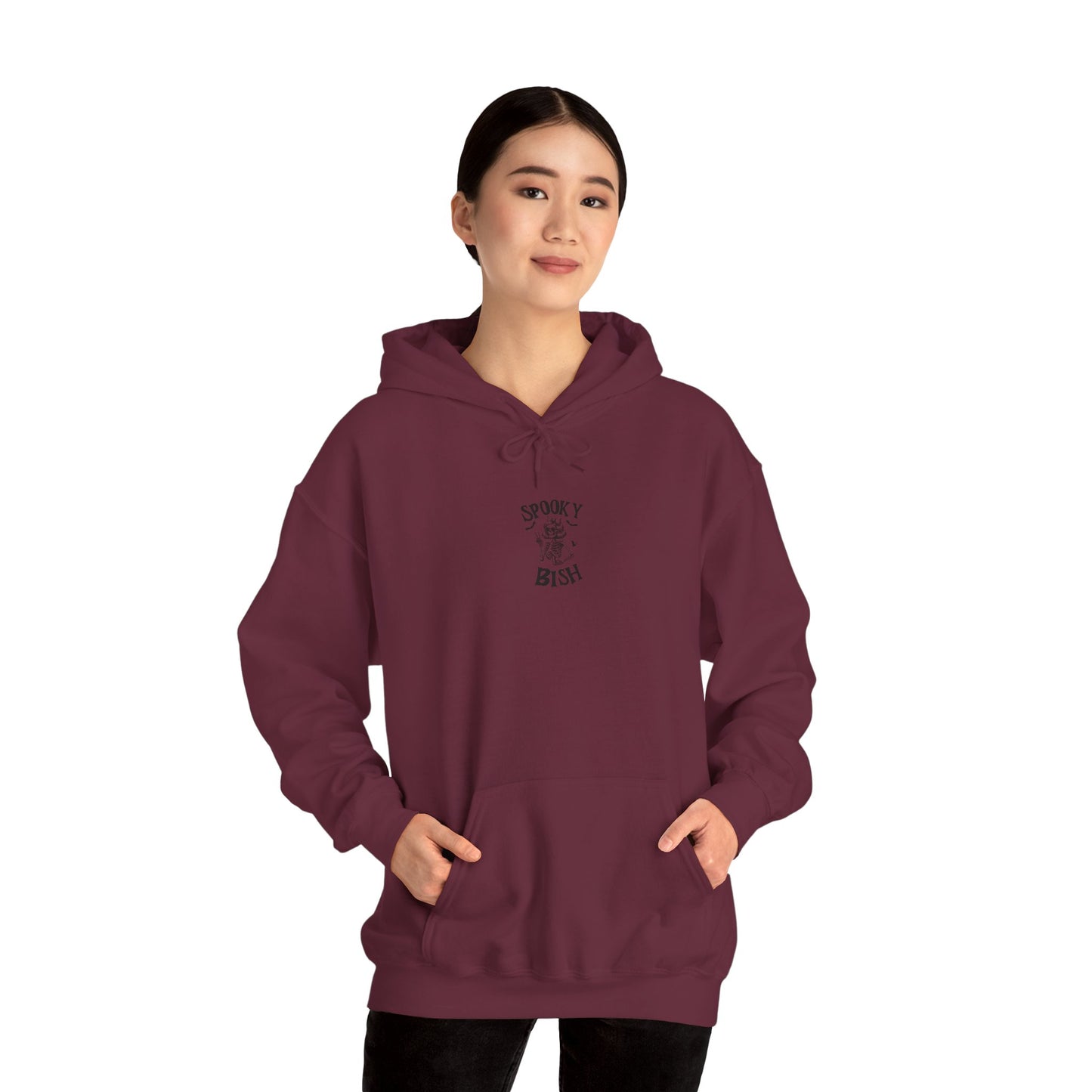 Spooky Bish Hoodie — Cute Skeleton in Sunglasses Design